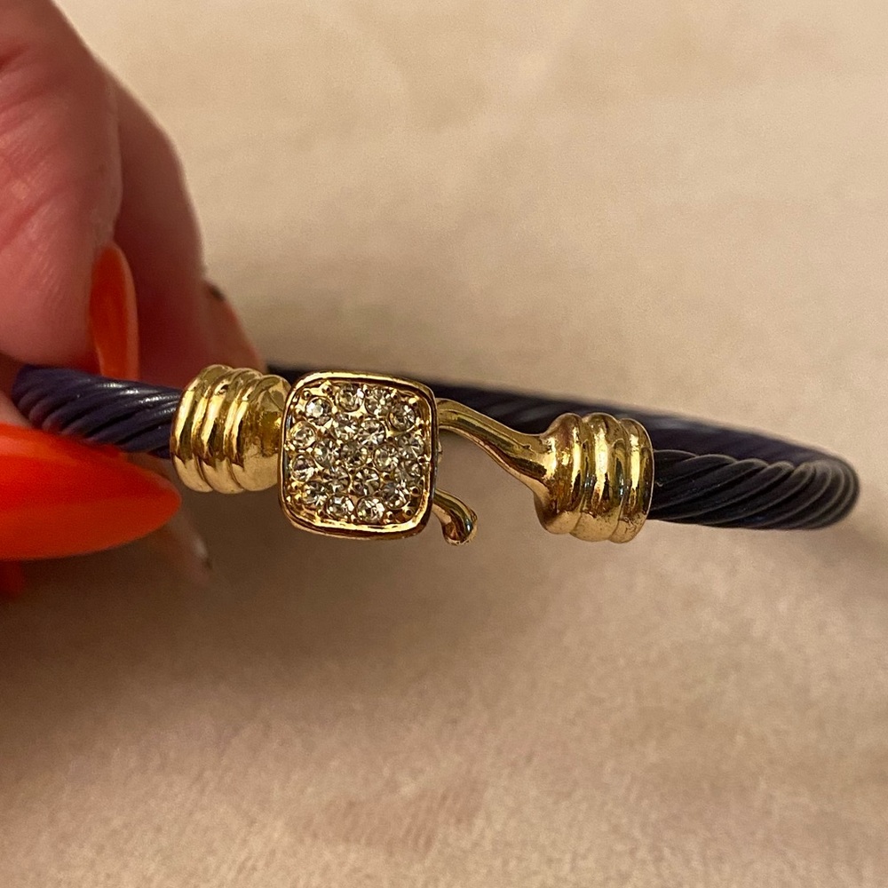 Navy Wire Rope Style & Hook Bracelet 🪝 - Picture 3 of 8